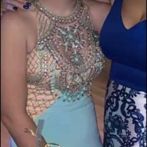 Teal prom dress
